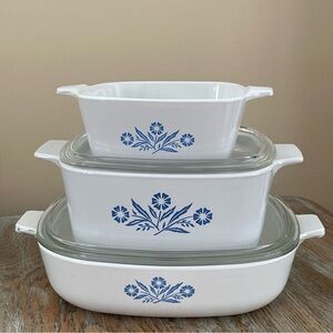 Vintage Corningware Cornflower Blue Covered Dish Collection❤️